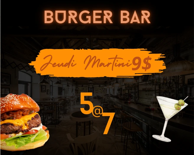 Visuel de démonstration Burger Bar pour les Jeudis Martini